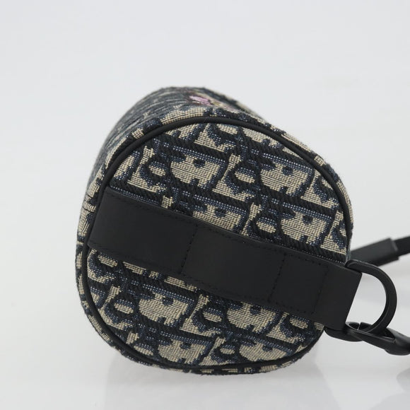 Christian Dior Trotter Canvas Shoulder Bag Navy Auth 192430M