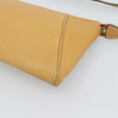 Salvatore Ferragamo Gancini Shoulder Bag Leather Brown Gold Auth 192432-16