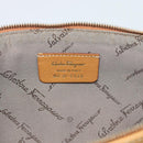 Salvatore Ferragamo Gancini Shoulder Bag Leather Brown Gold Auth 192432-12