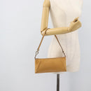 Salvatore Ferragamo Gancini Shoulder Bag Leather Brown Gold Auth 192432-20