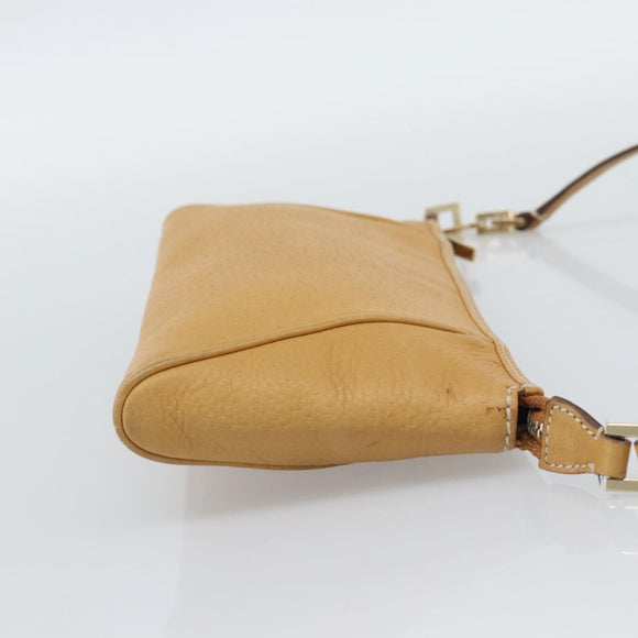 Salvatore Ferragamo Gancini Shoulder Bag Leather Brown Gold Auth 192432