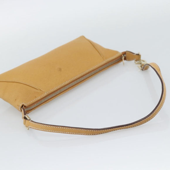 Salvatore Ferragamo Gancini Shoulder Bag Leather Brown Gold Auth 192432