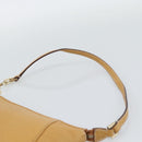 Salvatore Ferragamo Gancini Shoulder Bag Leather Brown Gold Auth 192432-14