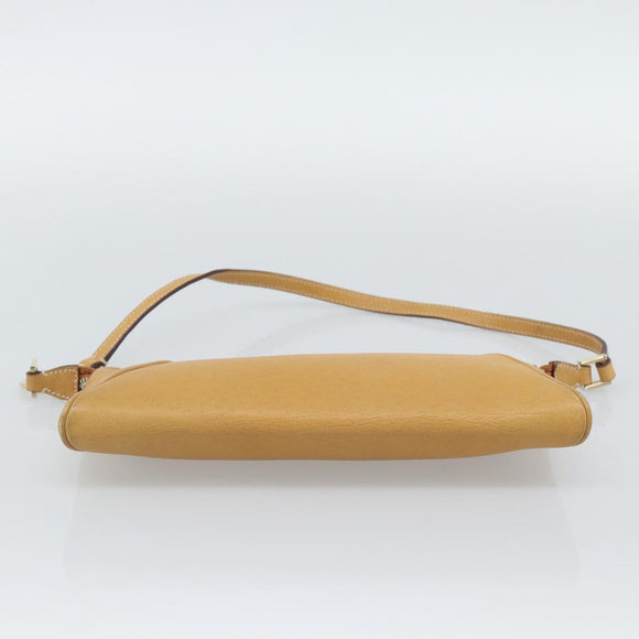 Salvatore Ferragamo Gancini Shoulder Bag Leather Brown Gold Auth 192432