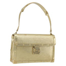 LOUIS VUITTON Suhari Emerble Shoulder Bag Leather Gold LV Auth 192434V-1