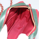 CHANEL Matelasse Chain Shoulder Bag Lamb Skin Green Gold CC Auth 192435SAM-17
