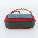 CHANEL Matelasse Chain Shoulder Bag Lamb Skin Green Gold CC Auth 192435SAM-9