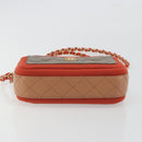 CHANEL Matelasse Chain Shoulder Bag Lamb Skin Orange Gold CC Auth 192436SAM-5