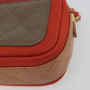 CHANEL Matelasse Chain Shoulder Bag Lamb Skin Orange Gold CC Auth 192436SAM-15