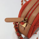 CHANEL Matelasse Chain Shoulder Bag Lamb Skin Orange Gold CC Auth 192436SAM-20