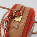 CHANEL Matelasse Chain Shoulder Bag Lamb Skin Orange Gold CC Auth 192436SAM-9