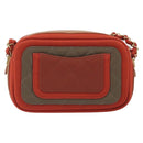 CHANEL Matelasse Chain Shoulder Bag Lamb Skin Orange Gold CC Auth 192436SAM-2