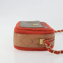 CHANEL Matelasse Chain Shoulder Bag Lamb Skin Orange Gold CC Auth 192436SAM-3