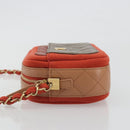 CHANEL Matelasse Chain Shoulder Bag Lamb Skin Orange Gold CC Auth 192436SAM-4