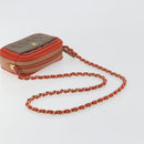 CHANEL Matelasse Chain Shoulder Bag Lamb Skin Orange Gold CC Auth 192436SAM-7