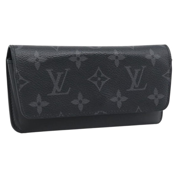 LOUIS VUITTON Monogram Eclipse Etui Lunette Woody Case GI0296 LV Auth 192438