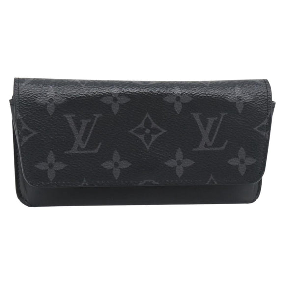 LOUIS VUITTON Monogram Eclipse Etui Lunette Woody Case GI0296 LV Auth 192438