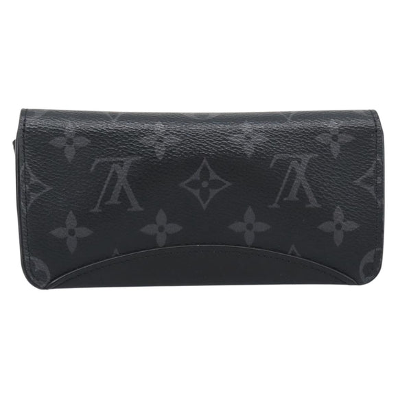 LOUIS VUITTON Monogram Eclipse Etui Lunette Woody Case GI0296 LV Auth 192438