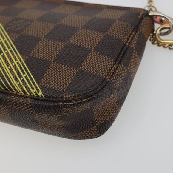 LOUIS VUITTON Damier Ebene Trunk Mini Pochette Accessoires N41433 Auth 192441A