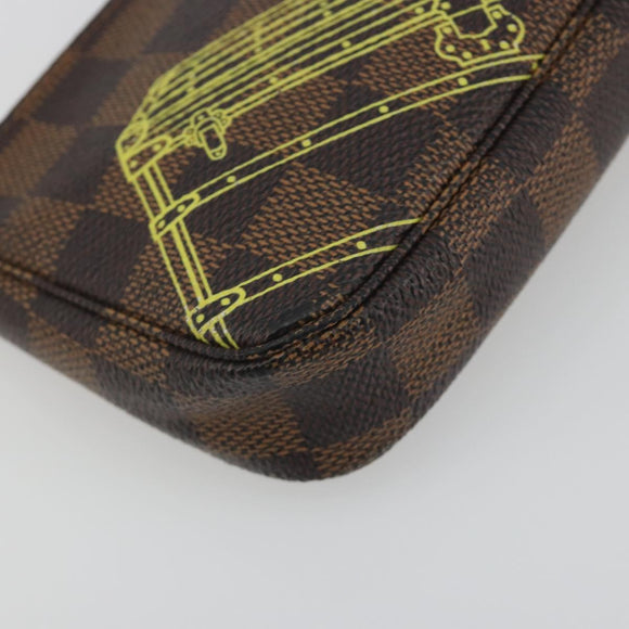 LOUIS VUITTON Damier Ebene Trunk Mini Pochette Accessoires N41433 Auth 192441A