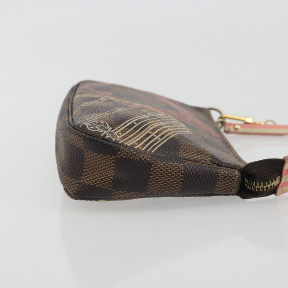 LOUIS VUITTON Damier Ebene Trunk Mini Pochette Accessoires N41433 Auth 192441A