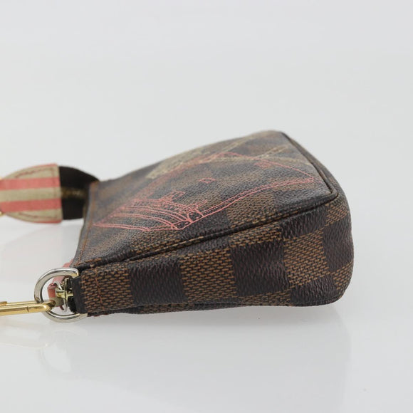 LOUIS VUITTON Damier Ebene Trunk Mini Pochette Accessoires N41433 Auth 192441A