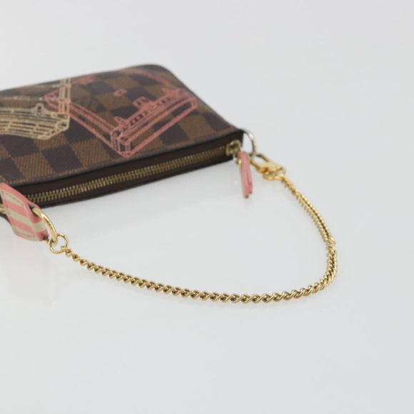 LOUIS VUITTON Damier Ebene Trunk Mini Pochette Accessoires N41433 Auth 192441A