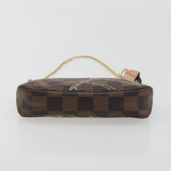LOUIS VUITTON Damier Ebene Trunk Mini Pochette Accessoires N41433 Auth 192441A