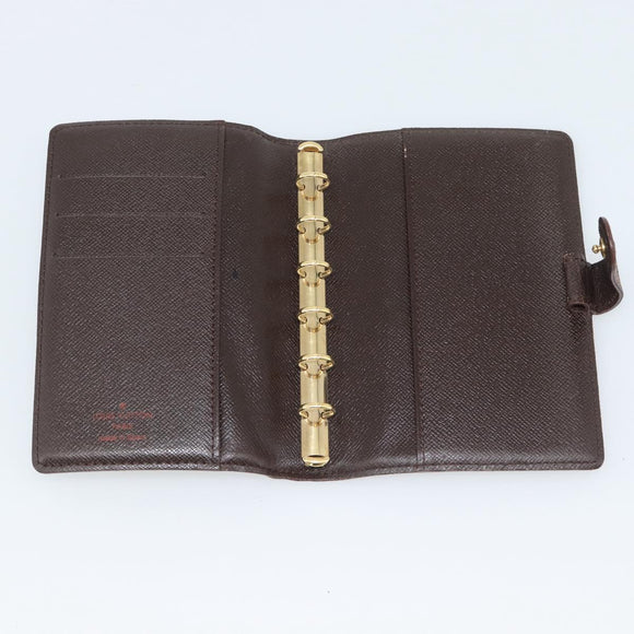 LOUIS VUITTON Damier Ebene Agenda PM Day Planner Cover R20700 LV Auth 192442