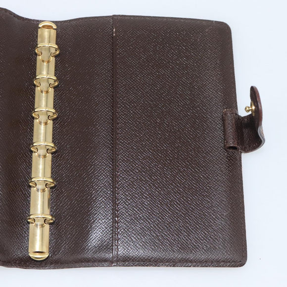 LOUIS VUITTON Damier Ebene Agenda PM Day Planner Cover R20700 LV Auth 192442