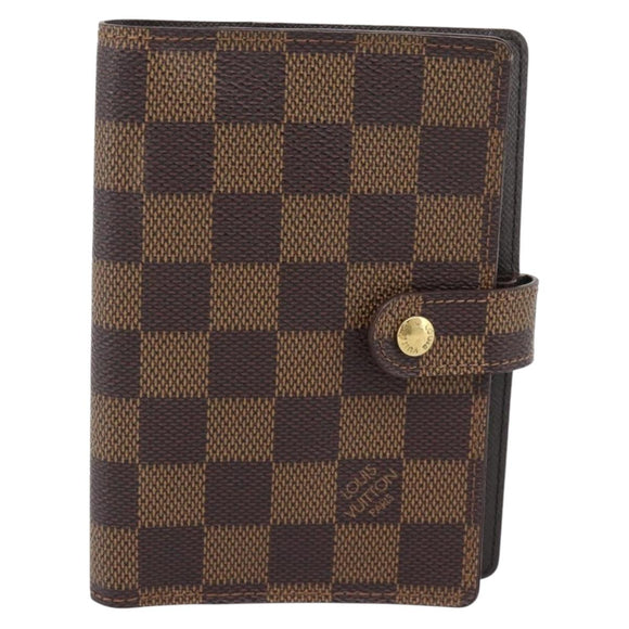 LOUIS VUITTON Damier Ebene Agenda PM Day Planner Cover R20700 LV Auth 192442