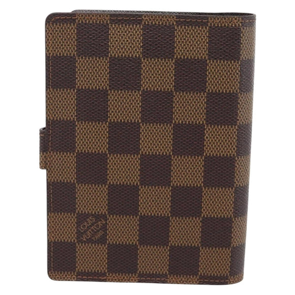 LOUIS VUITTON Damier Ebene Agenda PM Day Planner Cover R20700 LV Auth 192442