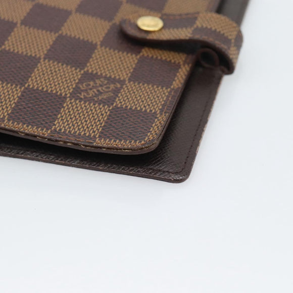 LOUIS VUITTON Damier Ebene Agenda PM Day Planner Cover R20700 LV Auth 192442
