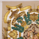HERMES Carre 90 Scarf ”DANS LES ESPRITS” Silk Beige Auth 192450-2