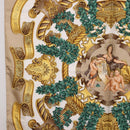 HERMES Carre 90 Scarf ”DANS LES ESPRITS” Silk Beige Auth 192450-5