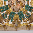 HERMES Carre 90 Scarf ”DANS LES ESPRITS” Silk Beige Auth 192450-9