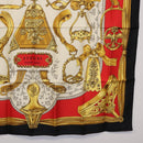 HERMES Carre 90 Scarf ”ETRIERS” Silk Black Auth 192451M-10