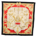 HERMES Carre 90 Scarf ”ETRIERS” Silk Black Auth 192451M-13