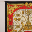 HERMES Carre 90 Scarf ”ETRIERS” Silk Black Auth 192451M-2