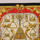 HERMES Carre 90 Scarf ”ETRIERS” Silk Black Auth 192451M-3