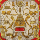 HERMES Carre 90 Scarf ”ETRIERS” Silk Black Auth 192451M-6