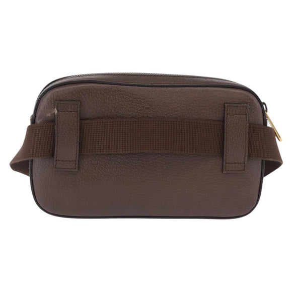 GUCCI Waist Bag Leather Brown Gold 602695 527066 Auth 192452V