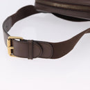 GUCCI Waist Bag Leather Brown Gold 602695 527066 Auth 192452V-7