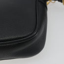 GUCCI Web Sherry Line Shoulder Bag Leather Black Gold 574803 Auth 192453V-13