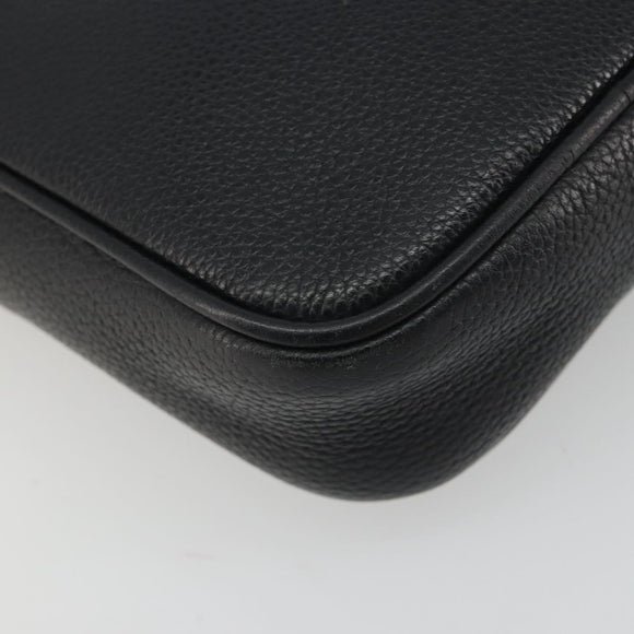 GUCCI Web Sherry Line Shoulder Bag Leather Black Gold 574803 Auth 192453V