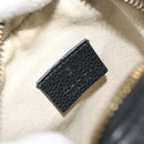 GUCCI Web Sherry Line Shoulder Bag Leather Black Gold 574803 Auth 192453V-16
