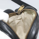 GUCCI Web Sherry Line Shoulder Bag Leather Black Gold 574803 Auth 192453V-18
