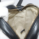 GUCCI Web Sherry Line Shoulder Bag Leather Black Gold 574803 Auth 192453V-19