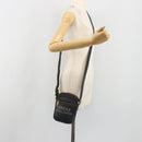 GUCCI Web Sherry Line Shoulder Bag Leather Black Gold 574803 Auth 192453V-22
