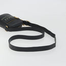 GUCCI Web Sherry Line Shoulder Bag Leather Black Gold 574803 Auth 192453V-7